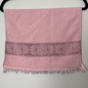 Cannon Monticello PINK Hand Towel Fringed Sculpted Vintage